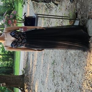 NWT Jrs. "Emerald Sundae" blue/black formal gown w/embellishments
